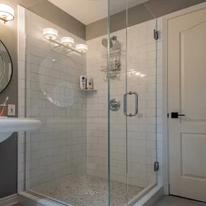 Custom Tiled Shower with Glass Enclosure