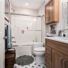 Bathroom with Vanity and Toilet and Shower