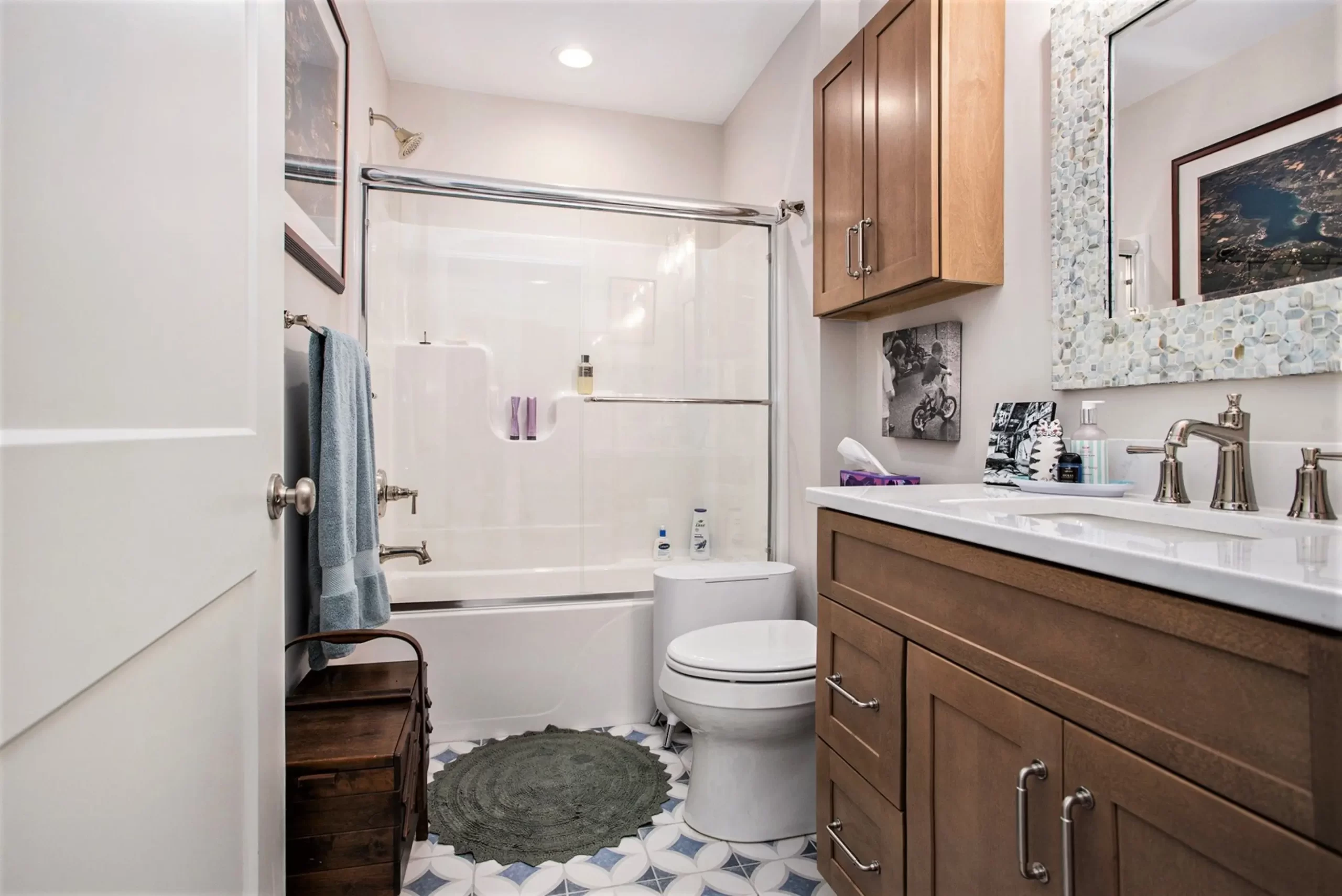 Bathroom with Vanity and Toilet and Shower