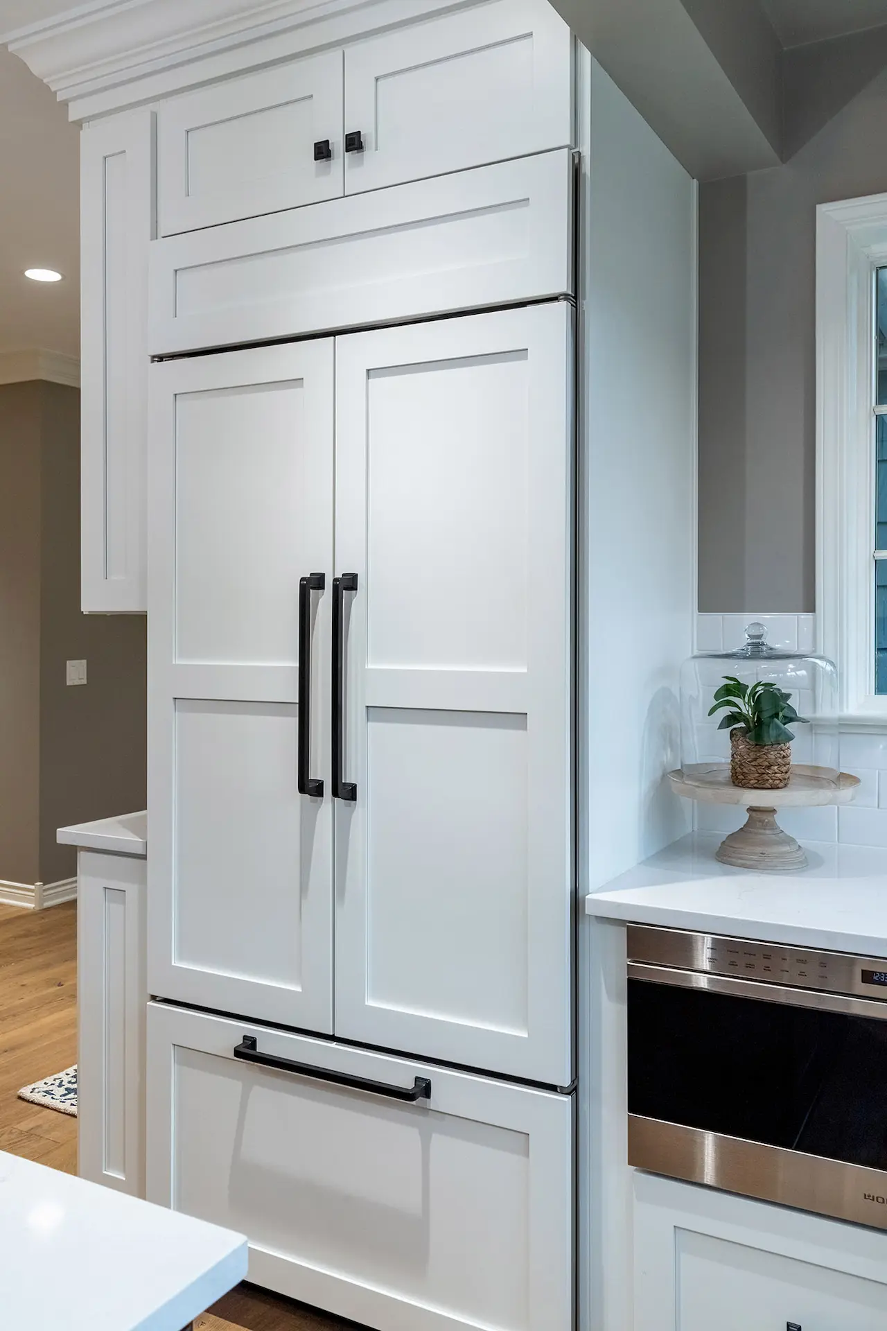 Fridge With White Cabinet doors