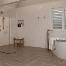 Spacious Primary Bathroom with Soaking tub and Walk In Shower